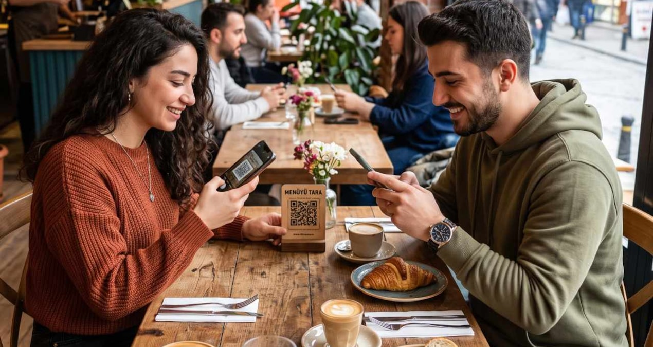 Restoranda menü yerine QR kod okutanlar yandı